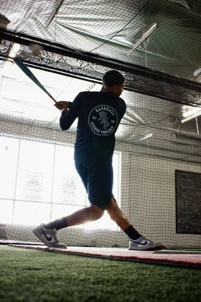 BAP hitter swinging in the batting cage