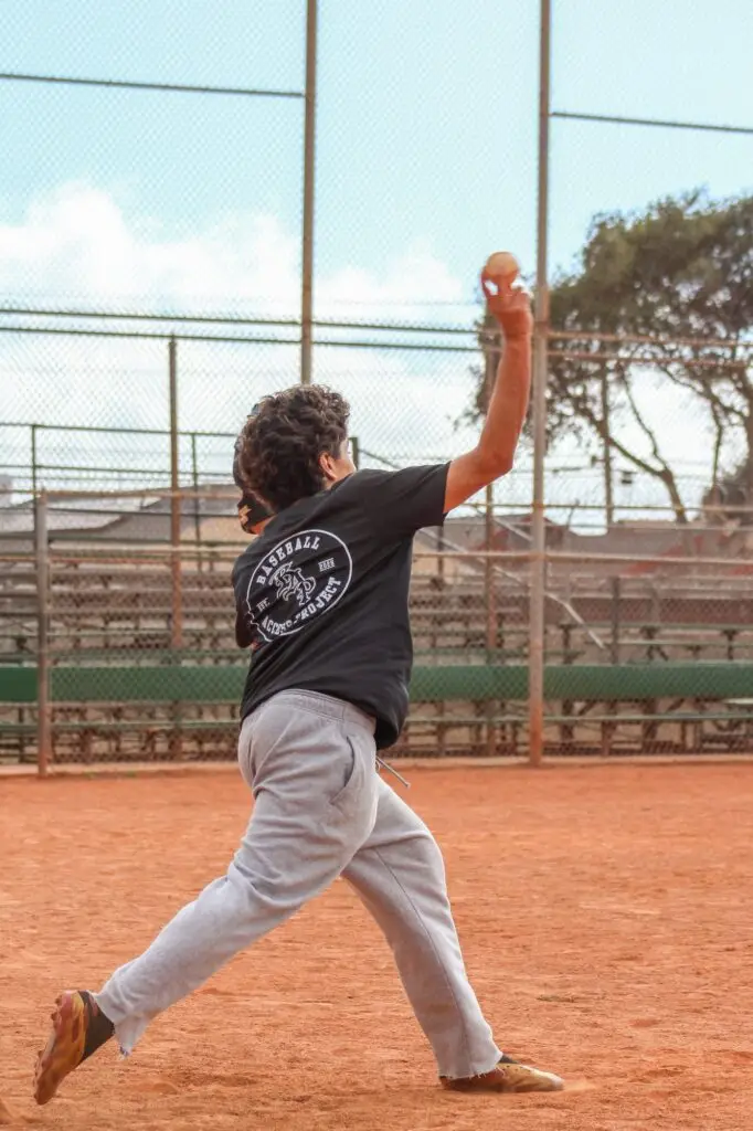 BAP pitcher delivering a throw outdoors